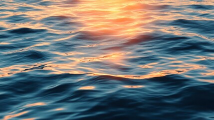Aufkleber - Golden sunset reflecting on calm ocean waves.