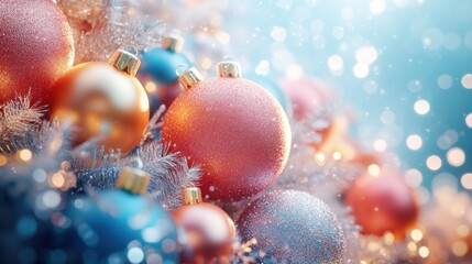 Poster - radiant holiday ornaments adorning a festive tree shimmering with soft light embodying the christmas spirit of togetherness and joy