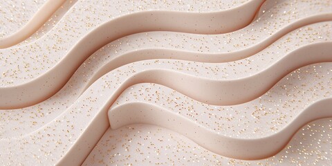 Poster - Abstract wave background with glitter texture, elegant and modern design, 3D illustration, smooth curves, soft colors.