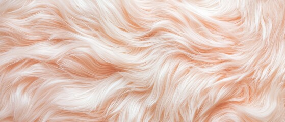 Poster - Soft peach and white fur texture background, fluffy and flowing, perfect for luxury design elements and backgrounds