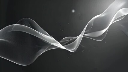 Poster - elegant motion flowing abstract wave design with smooth lines and dark background, enhanced by light