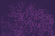 © Mariia - Stylized tree silhouette with glowing contours on rich purple background. Abstract and modern design perfect for fantasy themes, mystical visuals, or digital artwork concepts.