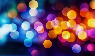 Poster - An array of colorful glowing bokeh lights creates a magical and captivating abstract background.