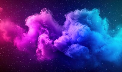 Poster - Vibrant cosmic clouds create a mesmerizing abstract galaxy with a beautiful, dreamy aesthetic.