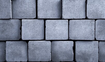Poster - An array of gray bricks creates a textured wall, offering a versatile backdrop for various designs.