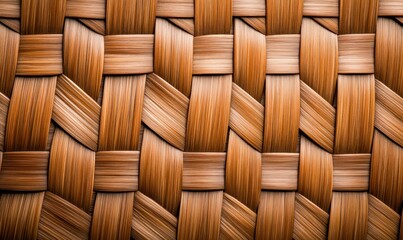 Poster - An intricate weave pattern of natural fibers creates a warm and textured background, perfect for design.