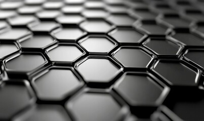 Poster - Abstract dark grey hexagon grid pattern creates a striking background for various projects.