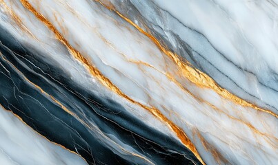 Poster - Sophisticated marble texture showcases intricate gold veins flowing across white and gray stone.