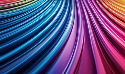 Poster - Abstract background of vibrant flowing lines with blue, purple, pink, orange and yellow hues.