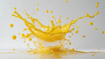 Poster - Fresh orange juice splashing, detailed view