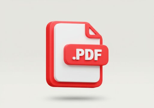 A stylized document icon with the letters pdf in red color
