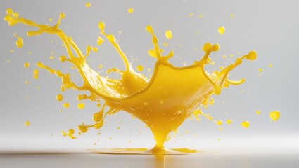 Poster - Close-up of a splash of fresh orange juice