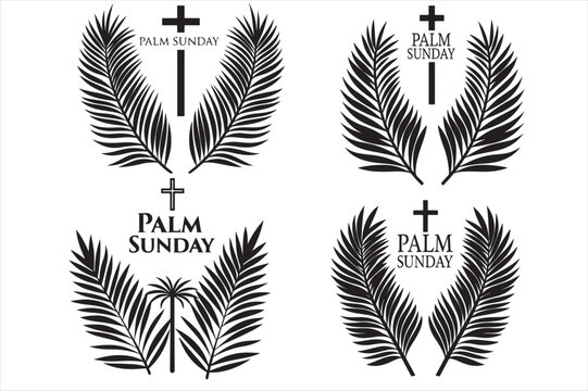 A bright and minimalistic, silhouette palm sunday themed.