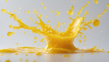Poster - Fresh orange juice, splash captured up close