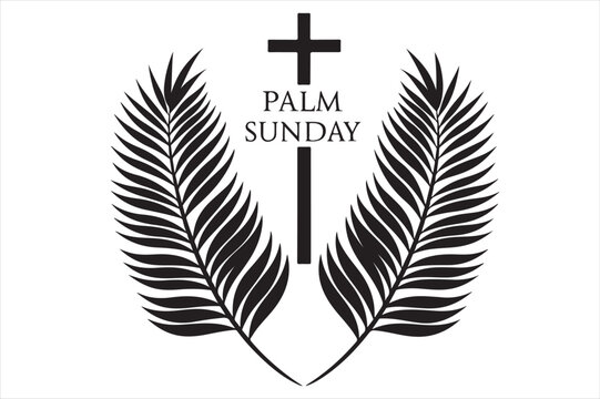 A bright and minimalistic, silhouette palm sunday themed.