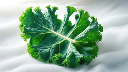 Poster - Top View of Fresh Kale Isolated on White Background