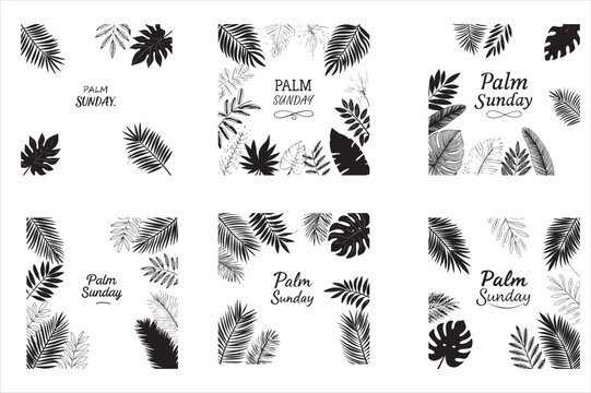 A minimalist, silhouette of palm sunday theam  design