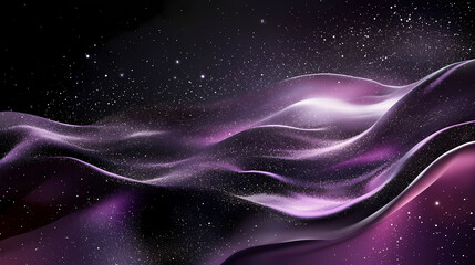 Wall Mural - dark galaxy gradient fading from cosmic purple to stardust silver, with misty texture and sparkling 