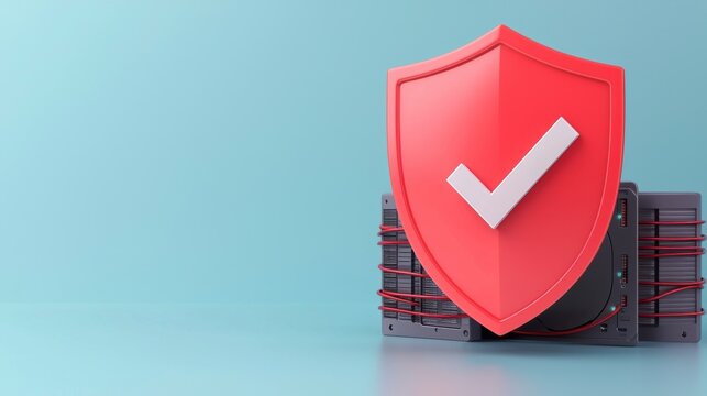 digital Shield Symbol Representing Cyber Security and Data Protection Concept
