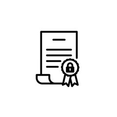 Poster - Digital Certificate: A minimalist representation of a digital certificate, the symbol of trust and secure information in the virtual world.