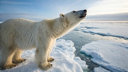 polar bear in the arctic
