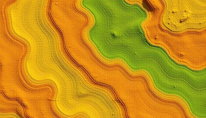 Poster - Abstract Background with Orange Yellow and Green Wavy Texture