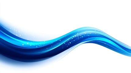 Poster - Abstract Blue Wave Design - Dynamic blue wave design with subtle sparkle effect, perfect for backgrounds or presentations. Clean and modern aesthetic