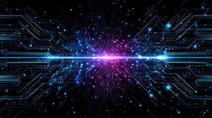 Poster - Abstract Circuit Cyberspace Geodesic Network - network, data flow, technological innovation, futuristic design, cyberspace connectivity. Symbolizing progress, communication, technology, innovation