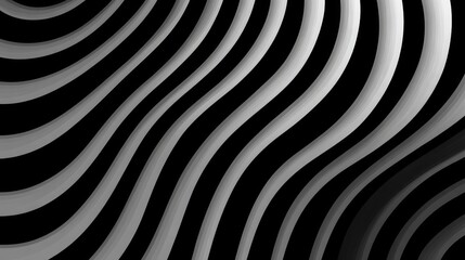 Poster - Abstract Gray and Black Wave Pattern - Stylish abstract featuring flowing gray and black wavy lines. Ideal for backgrounds, websites, and design projects