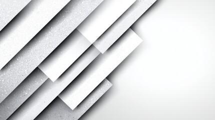 Poster - Abstract White Layered Design - Clean, modern, and geometric design. Symbolizing: order, precision, sophistication, technology, and innovation