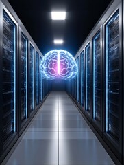 Poster - AI Mind Network: Modern Cybersecurity Management - AI-powered cybersecurity, network management, data protection, brain, secure future
