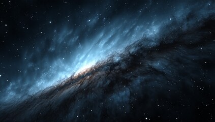 Wall Mural - a dark night sky filled with stars and a spiral galaxy in the constellation ngc the stars twinkle an