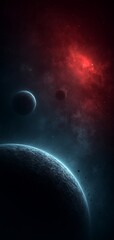 Wall Mural - a dark space background with planets and stars in the sky, creating an animated and captivating scen