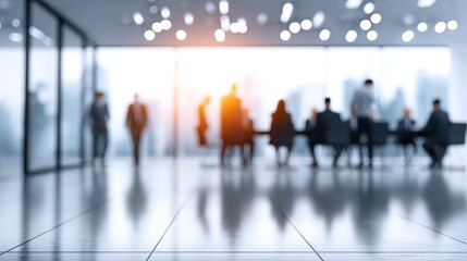 Poster - Blurred Business Meeting in Modern Office - Teamwork, collaboration, success, innovation