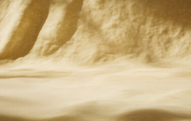 Poster - soft, textured beige surface with gentle shadows creates serene and calming atmosphere, resembling natural landscape or fabric. subtle play of light adds depth and warmth to scene