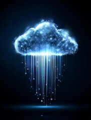 Poster - cloud computing data transfer internet technology - futuristic cloud computing concept, big data tra