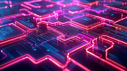 Fototapete - Abstract Futuristic Circuit Board Design
