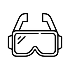 Poster - Explore virtual reality headset device for gaming and metaverse outline vector icon