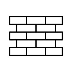 Poster - Outline brick wall vector illustration for construction and architecture design