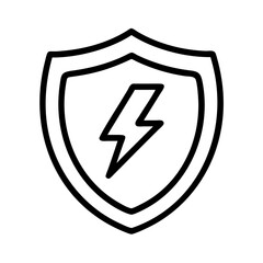 Poster - Shield lightning bolt icon vector for energy protection and security concept design