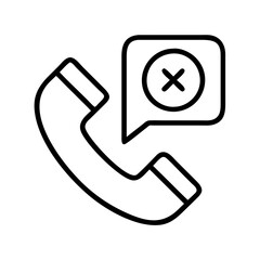Poster - Missed call icon vector illustration for phone call missed call notification