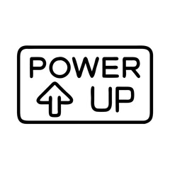 Poster - Power up icon vector illustration, energy boost symbol, startup concept, arrow up sign