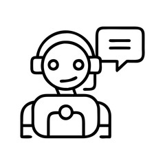 Poster - Robot customer service chatbot icon for ai support and automation technology help
