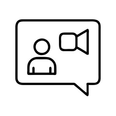 Poster - Video call conference meeting icon vector illustration for online communication