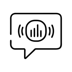 Poster - Voice message icon vector, audio recording speech bubble, sound wave communication