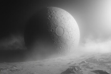 Wall Mural - a young moon's crescent shape is accompanied by a significant increase, visible through a telescope,