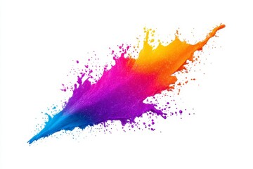 Aufkleber - Vibrant Color Splash - A dynamic of a colorful paint splash, exploding with vibrant hues against a clean white background