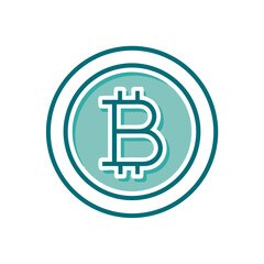 Poster - Bitcoin Icon Symbolizing Digital Currency in Simple Design  