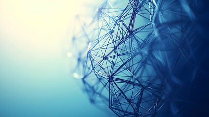 Fototapete - Abstract Geometric Design With Interconnected Shapes And Blue Tones