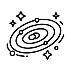 Wall Mural - galaxy vector illustration of space with stars and planets in black and white style